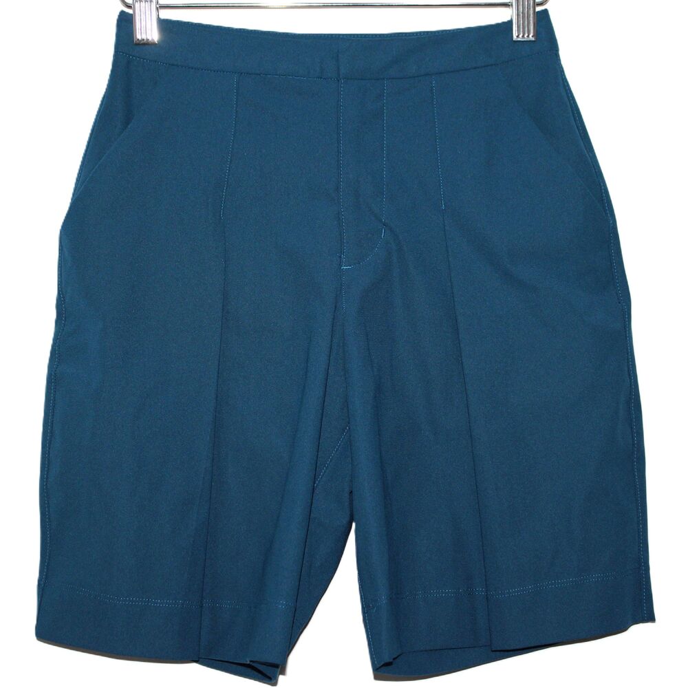 Womens Lululemon Long Story Short Poseidon Blue Pleated Bermuda Shorts Sz 2 NWOT - Picture 1 of 4